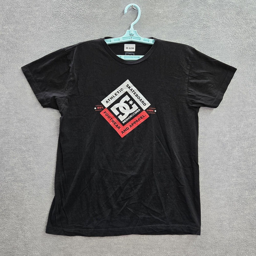 DC Shoes Men Shirt‎ M Black Skateboard Short Sleeve Logo Cotton Crew Neck Tee